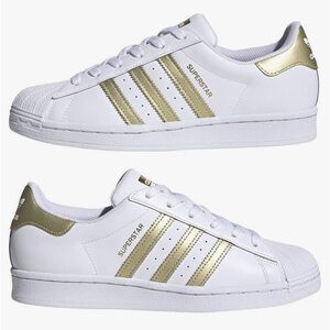Adidas women’s superstar gold stripe sneaker new